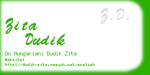 zita dudik business card